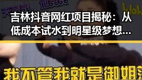 吉林抖音网红项目揭秘：从低成本试水到明星级梦想的全流程